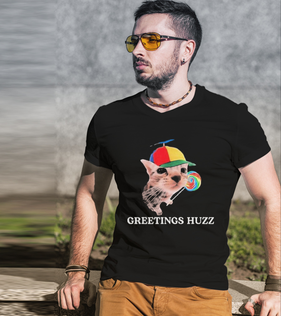 Greetings Huzz Gen Z Gen Alpha Slang Silly Cat Meme Toddler T-Shirt
