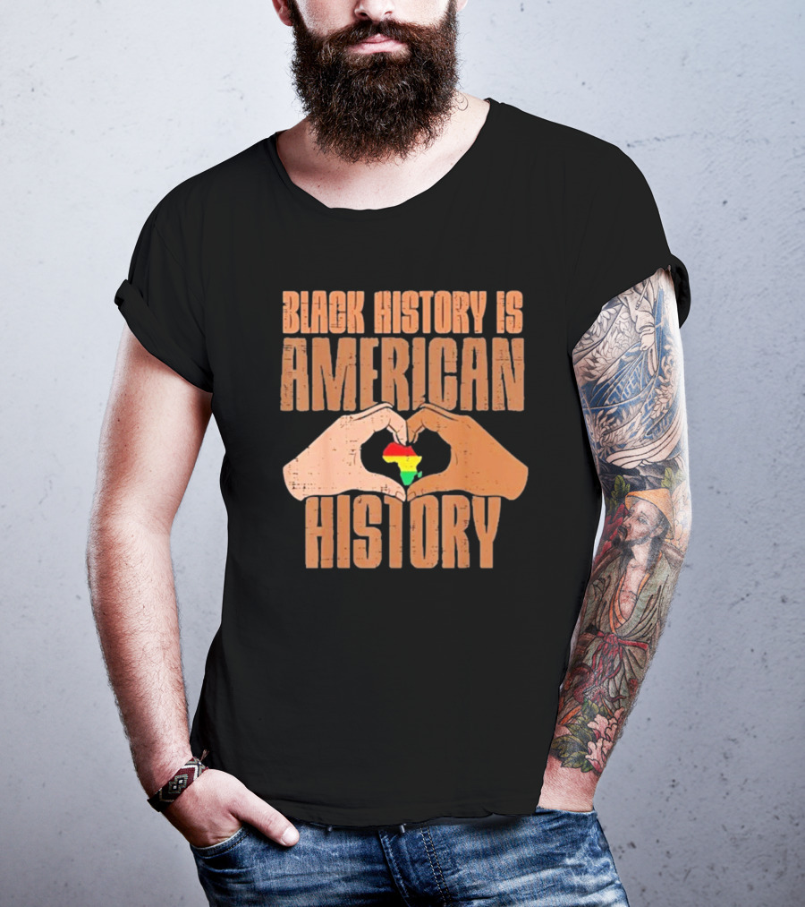 Heart Map Black History Is American History T-Shirt
