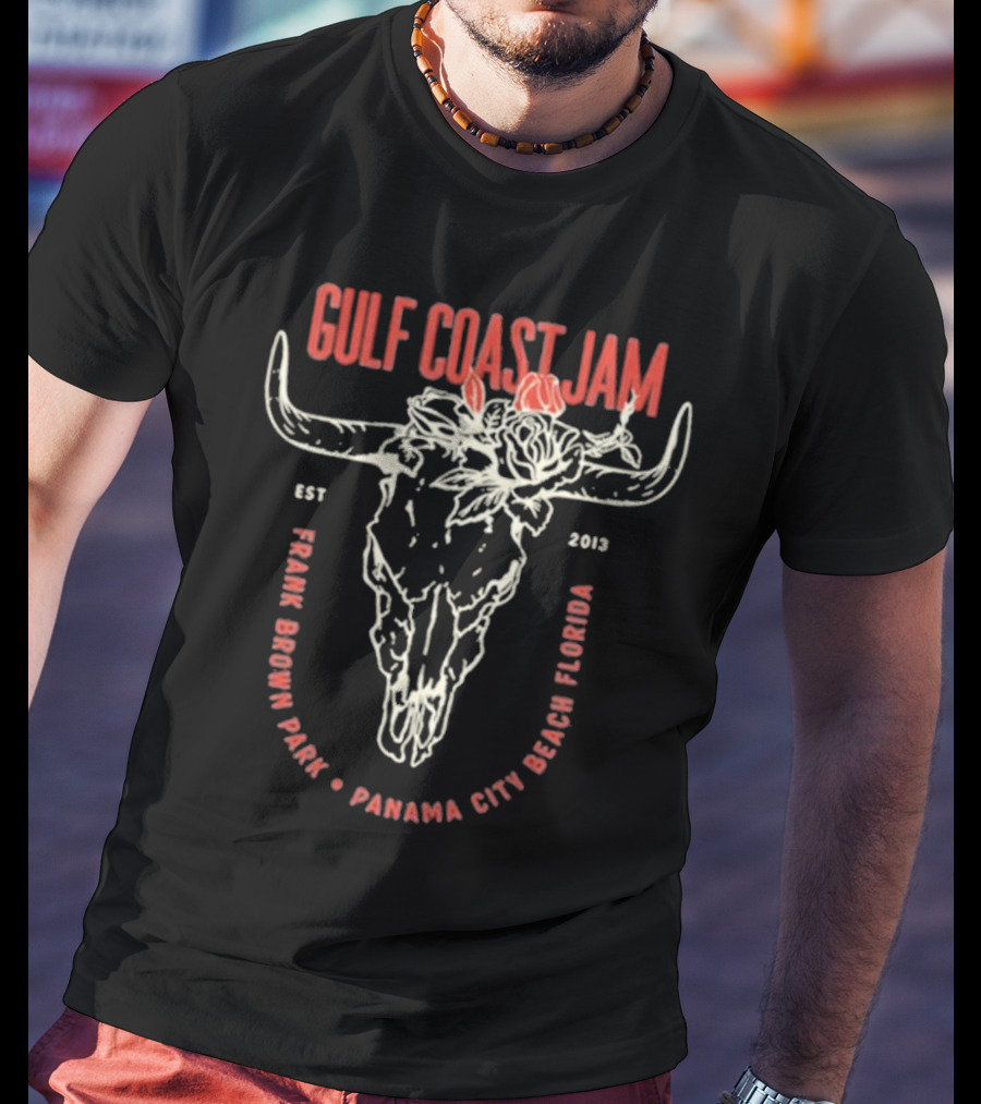 Gulf Coast Jam Skull & Flower Lineup 2025 T-Shirt