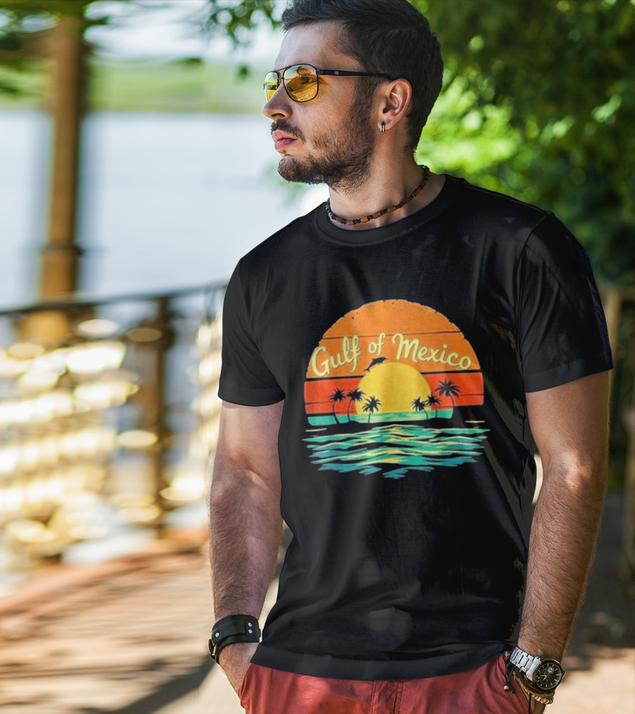 Gulf Of Mexico Beach Palms Summer Vacation T-Shirt