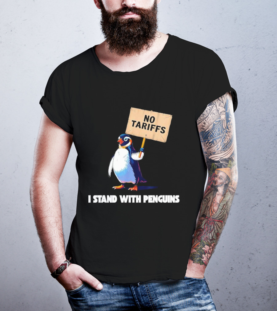 I Stand With Penguins No Tariffs Heard Island T-Shirt