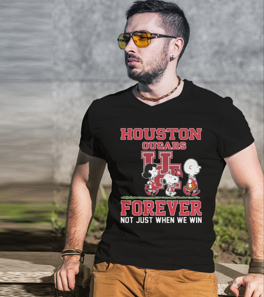 Houston Cougars X Peanuts Forever Not Just When We Win 2025 T-Shirt