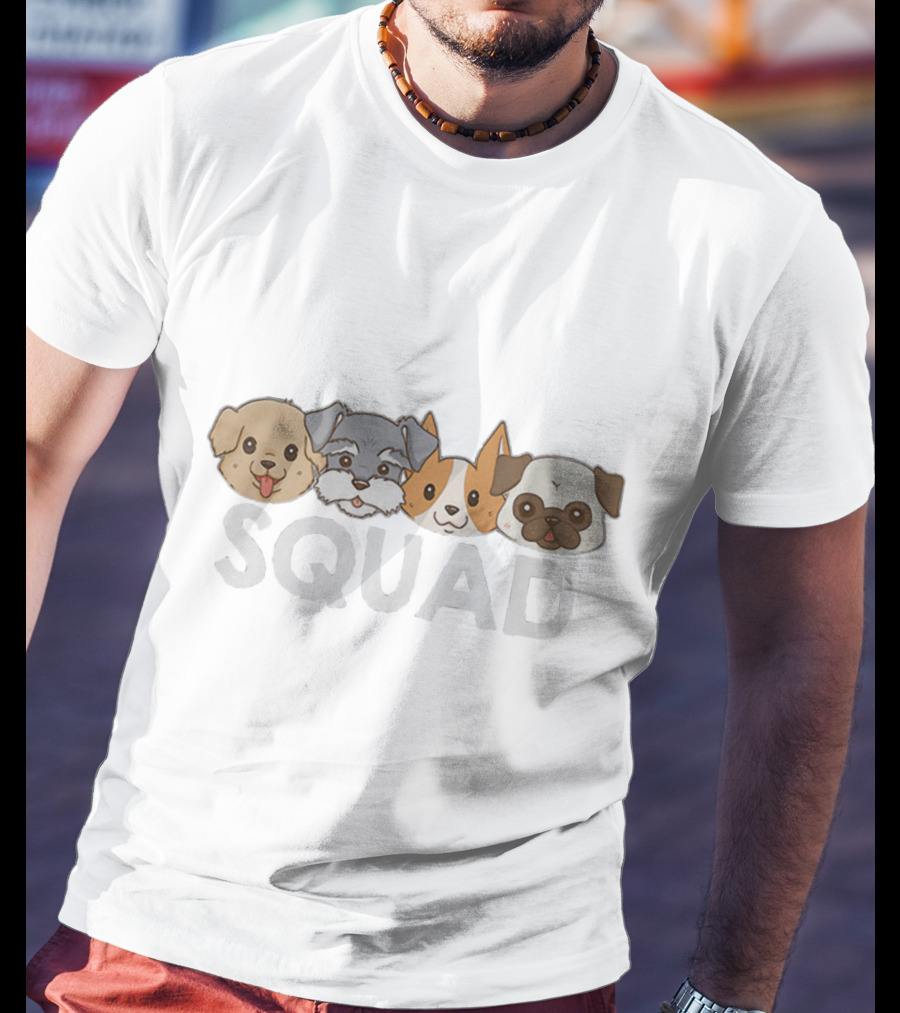 Cute Dogs Squad Faces T-Shirt