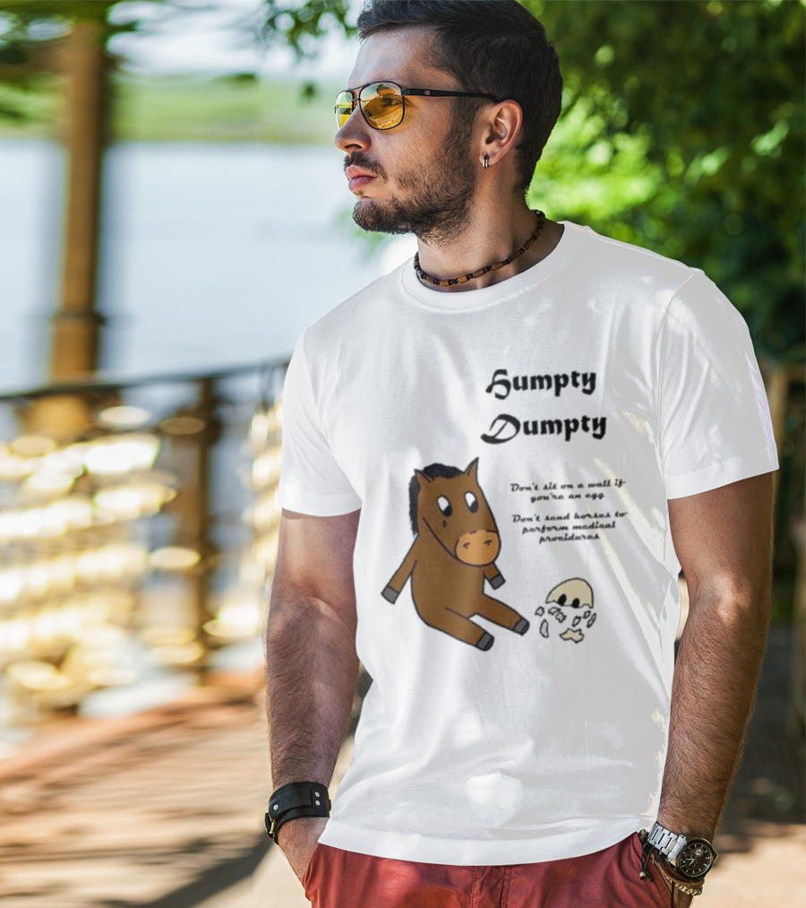 Humpty Dumpty Don't Sit On A Wall If You're An Egg Don't Send Horses For Medical Procedures T-Shirt