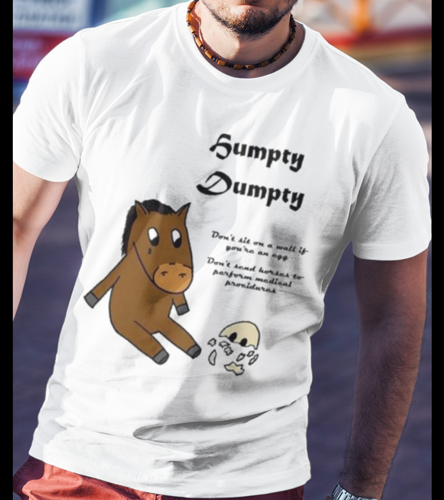 Humpty Dumpty Don't Sit On A Wall If You're An Egg Don't Send Horses For Medical Procedures T-Shirt