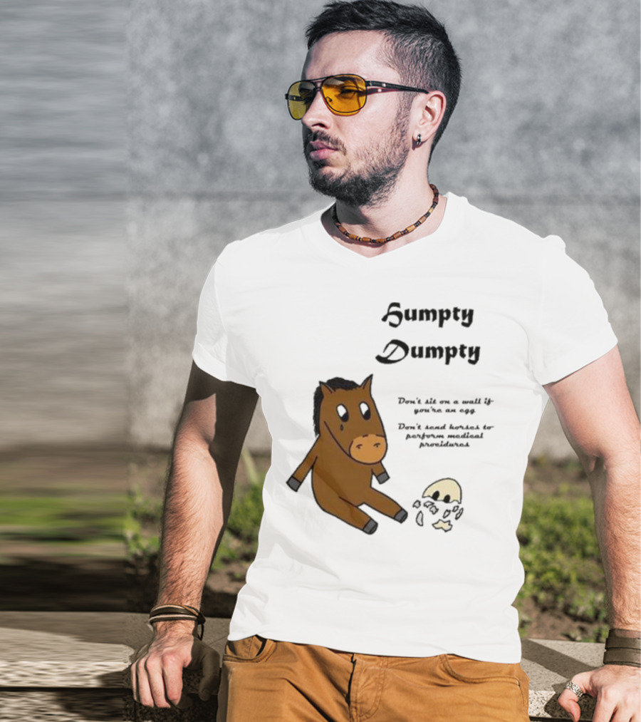 Humpty Dumpty Don't Sit On A Wall If You're An Egg Don't Send Horses For Medical Procedures T-Shirt