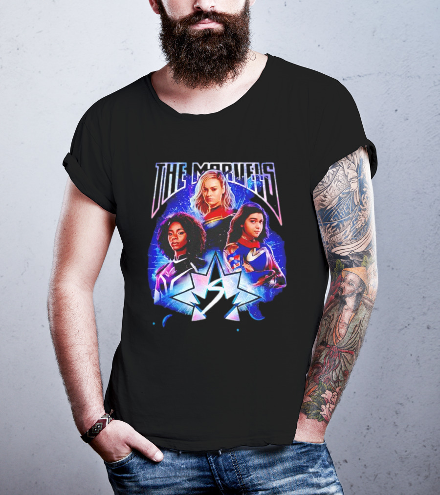The Marvels Girls Superhero Characters Cosmic Starburst T-Shirt