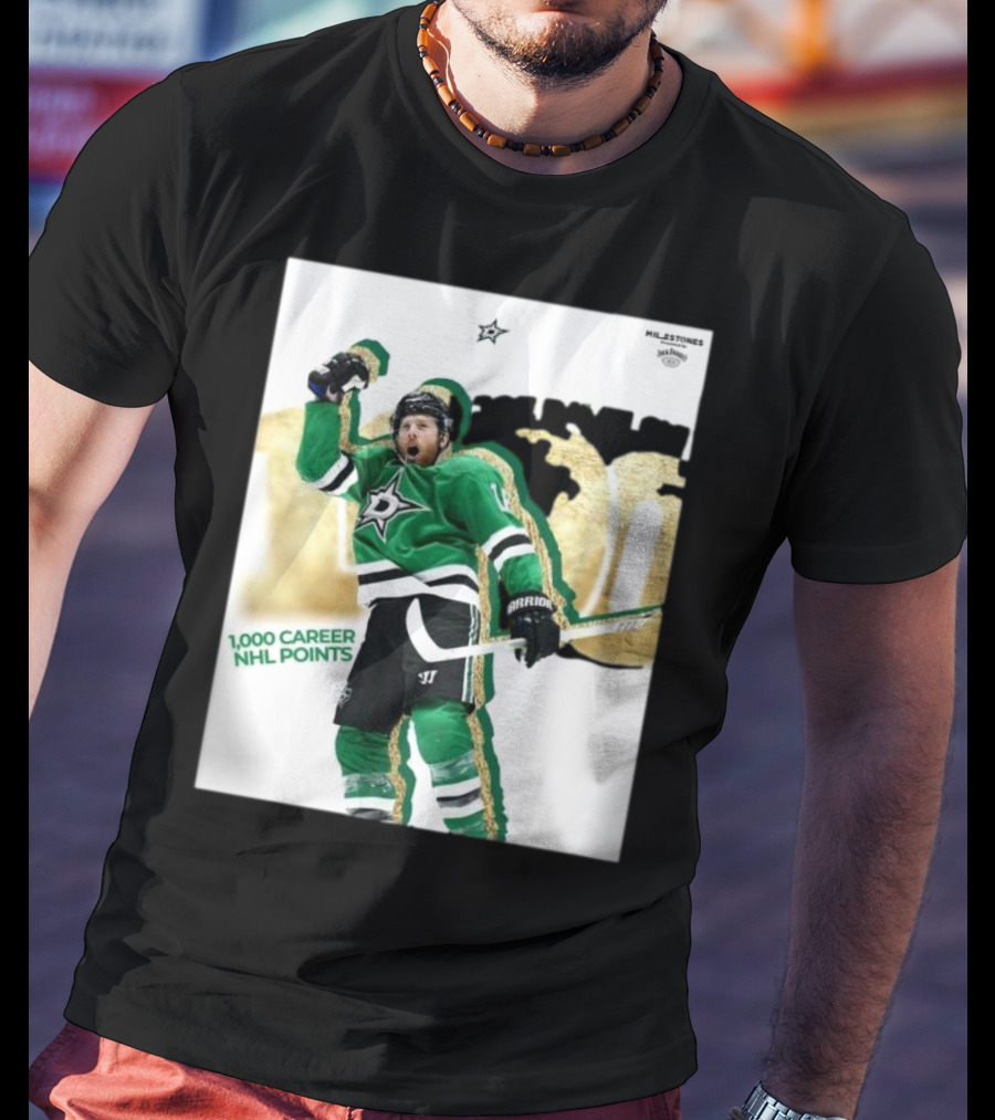 Milestones Joe Pavelski 1000 Career NHL Points Stars T-Shirt