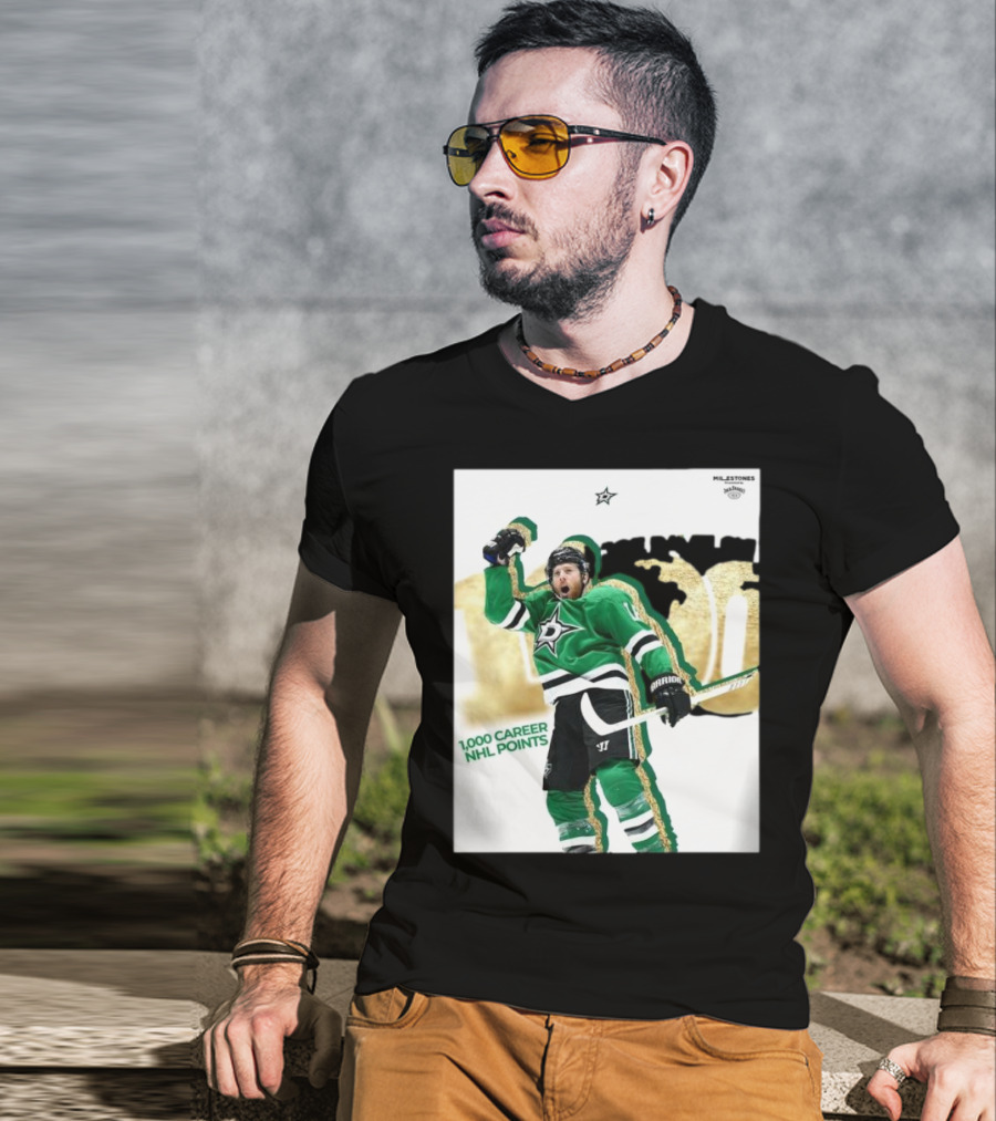 Milestones Joe Pavelski 1000 Career NHL Points Stars T-Shirt