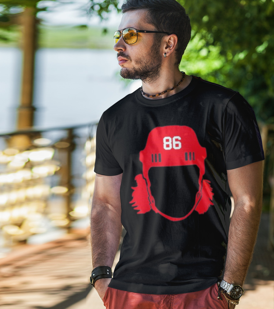 Spittin Chiclets 86 New Jersey Devils Hockey Helmet T-Shirt