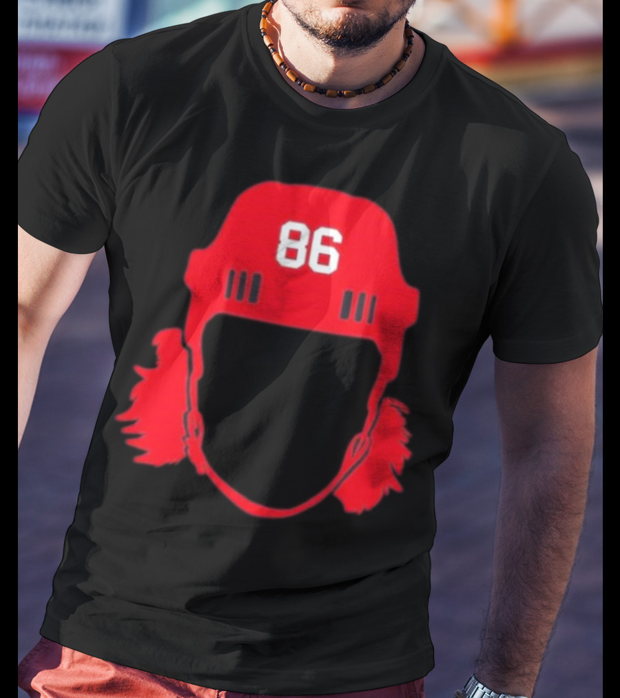 Spittin Chiclets 86 New Jersey Devils Hockey Helmet T-Shirt