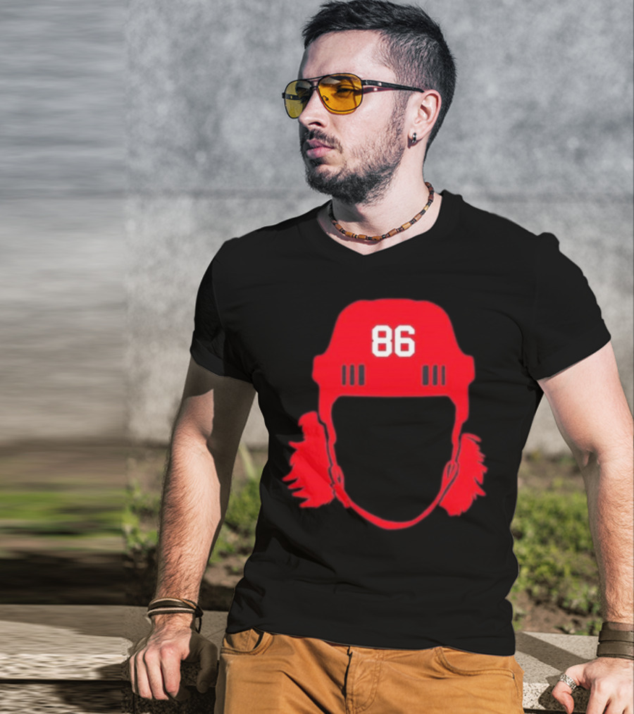 Spittin Chiclets 86 New Jersey Devils Hockey Helmet T-Shirt