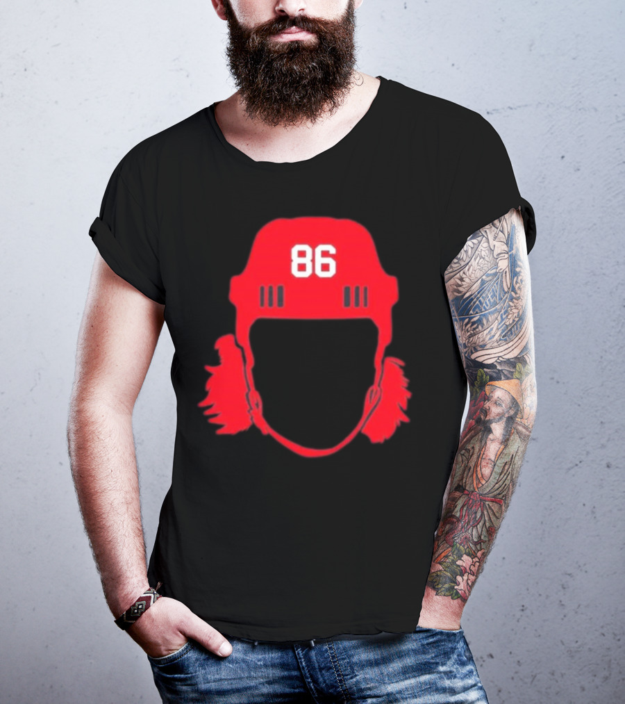 Spittin Chiclets 86 New Jersey Devils Hockey Helmet T-Shirt