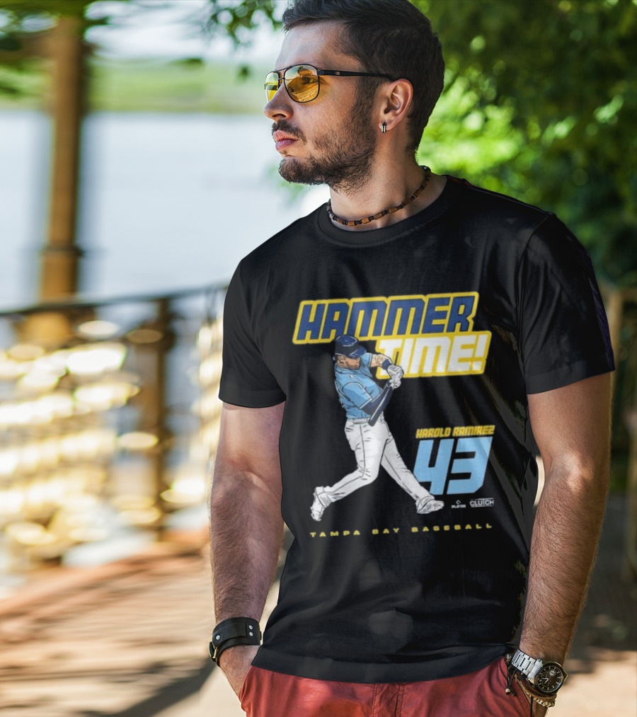 Hammer Time Harold Ramirez 43 Tampa Bay Baseball T-Shirt