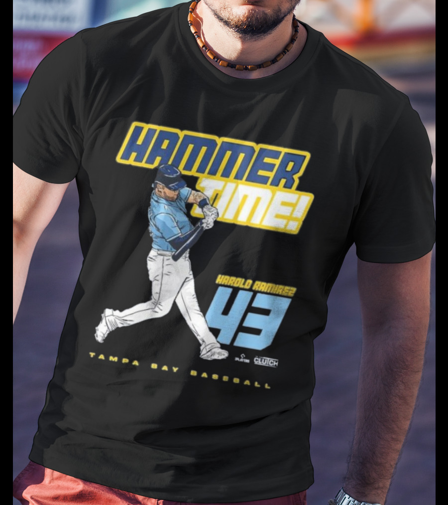 Hammer Time Harold Ramirez 43 Tampa Bay Baseball T-Shirt