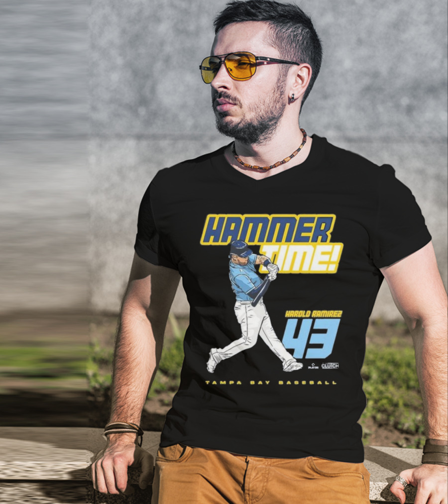 Hammer Time Harold Ramirez 43 Tampa Bay Baseball T-Shirt