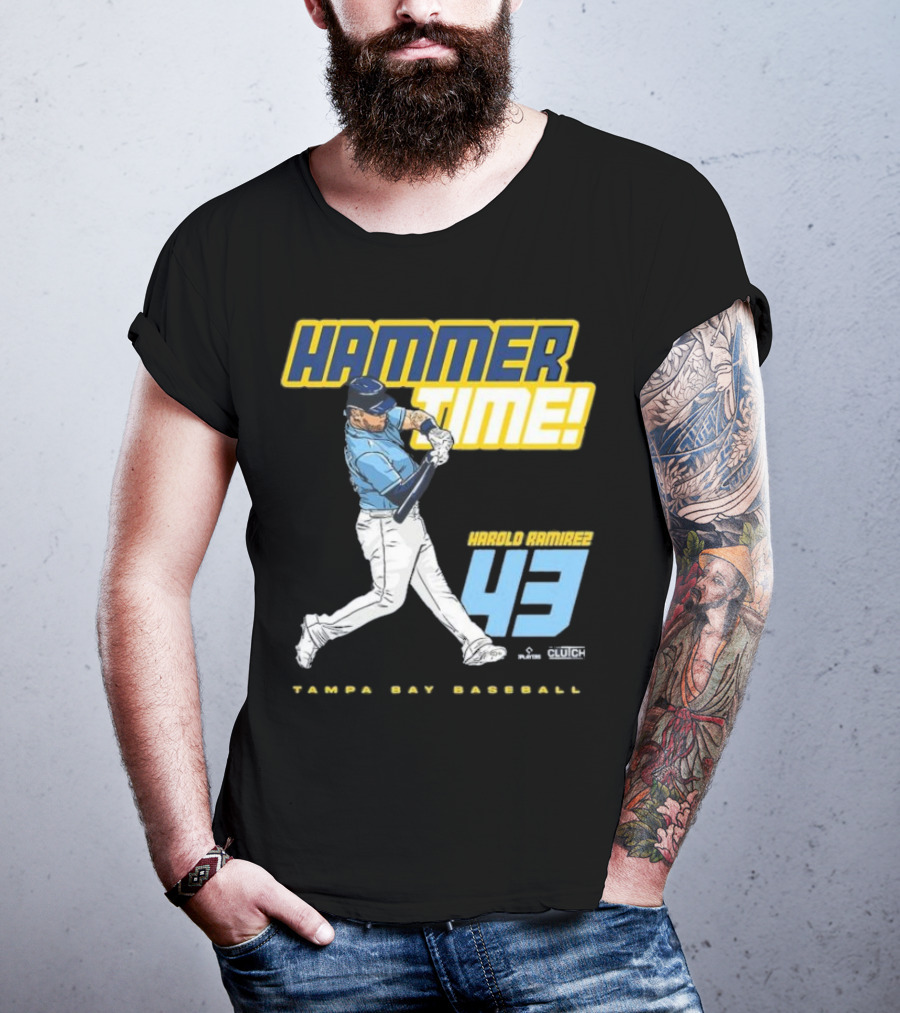 Hammer Time Harold Ramirez 43 Tampa Bay Baseball T-Shirt
