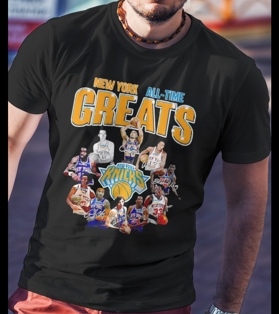New York Knicks All-Time Greats Signatures T-Shirt