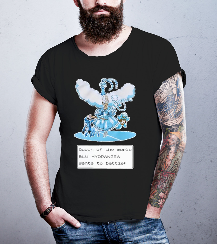 Queen Of The World Blu Hydrangea Pokémon Battle Challenge T-Shirt