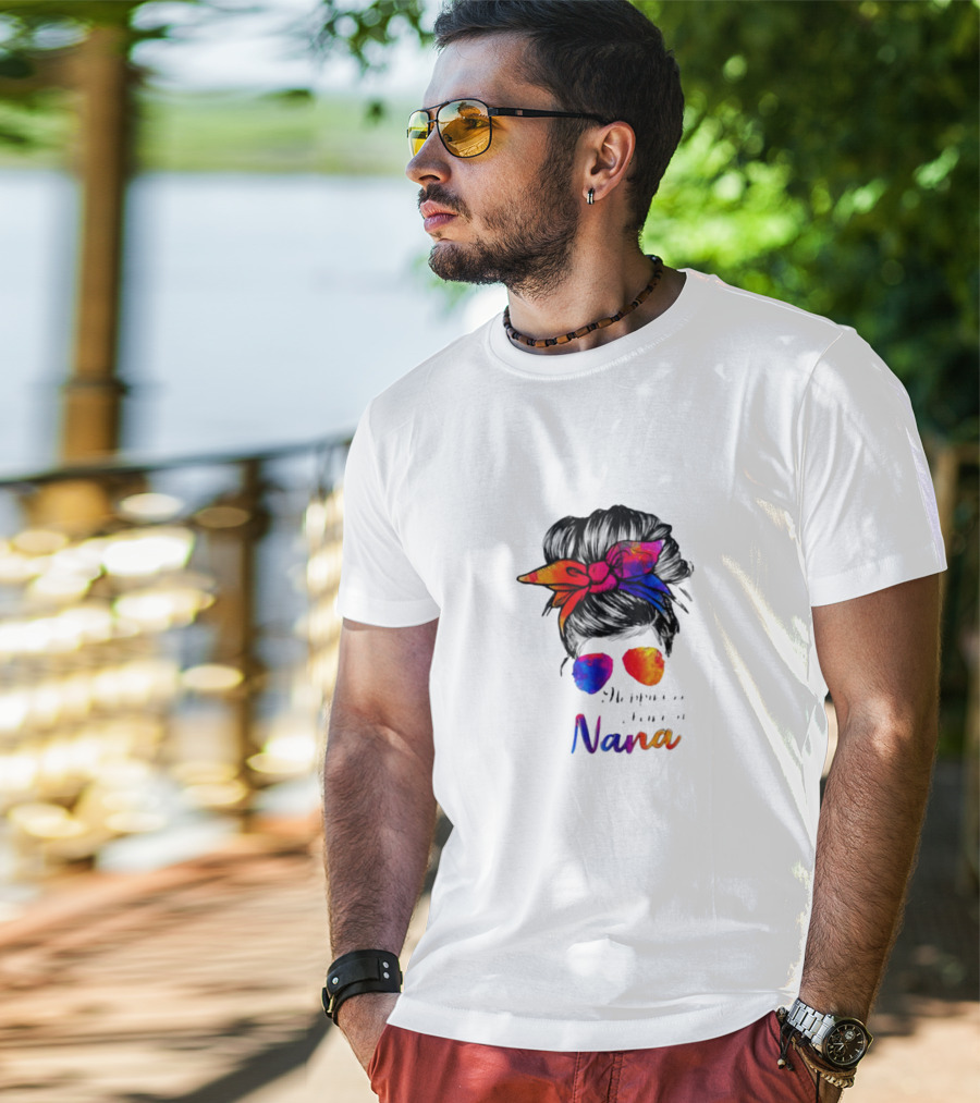 Happiness Is Being A Nana Colorful Bandana And Sunglasses T-Shirt