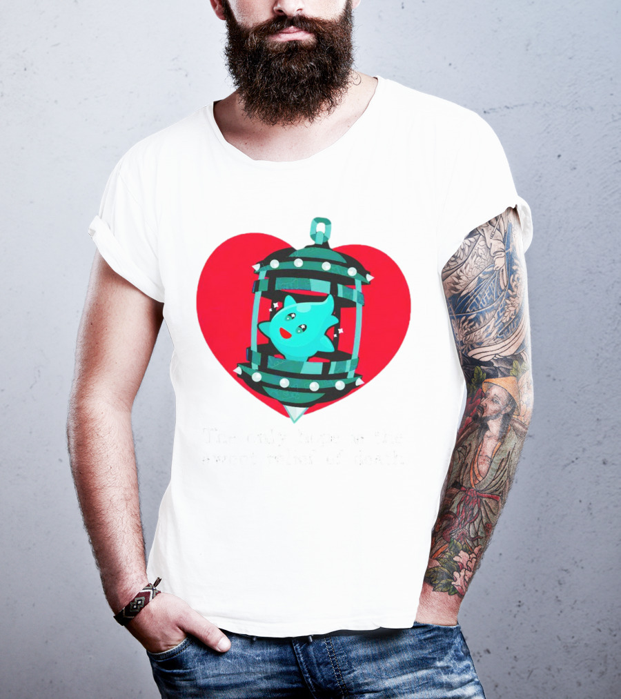 The Only Hope Is The Sweet Relief Of Death Heart And Ghost Cage T-Shirt