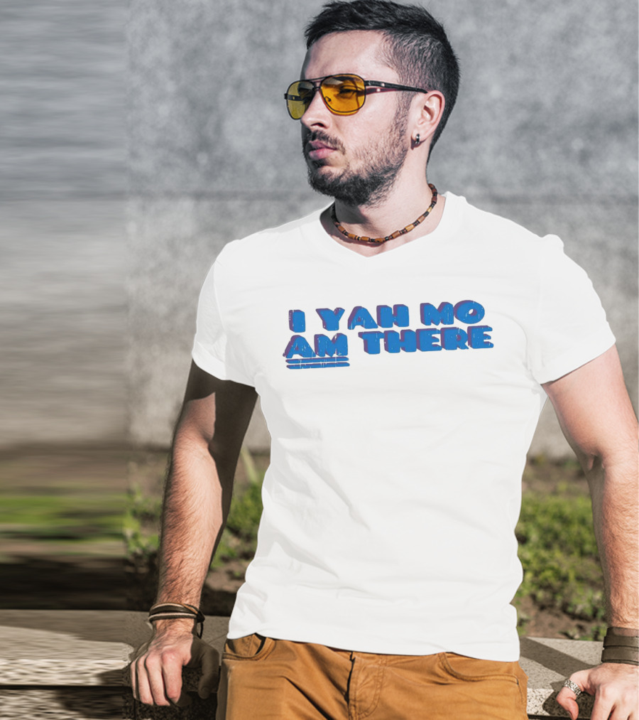 I Yah Mo Am There Text In Blue And Purple 3D Effect T-Shirt