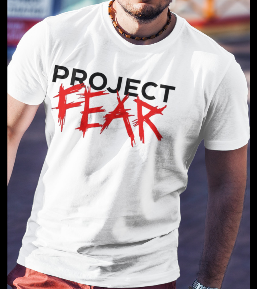 PROJECT FEAR Text Red Brush Stroke T-Shirt