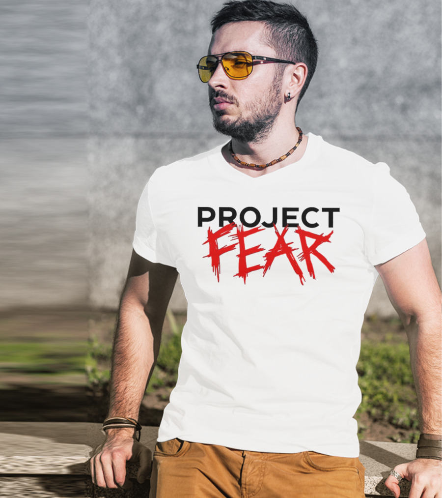 PROJECT FEAR Text Red Brush Stroke T-Shirt