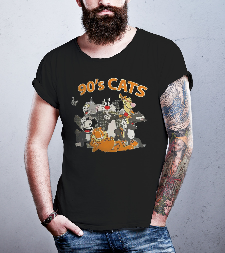90’s Cats Garfield And Classic Cartoon Characters T-Shirt