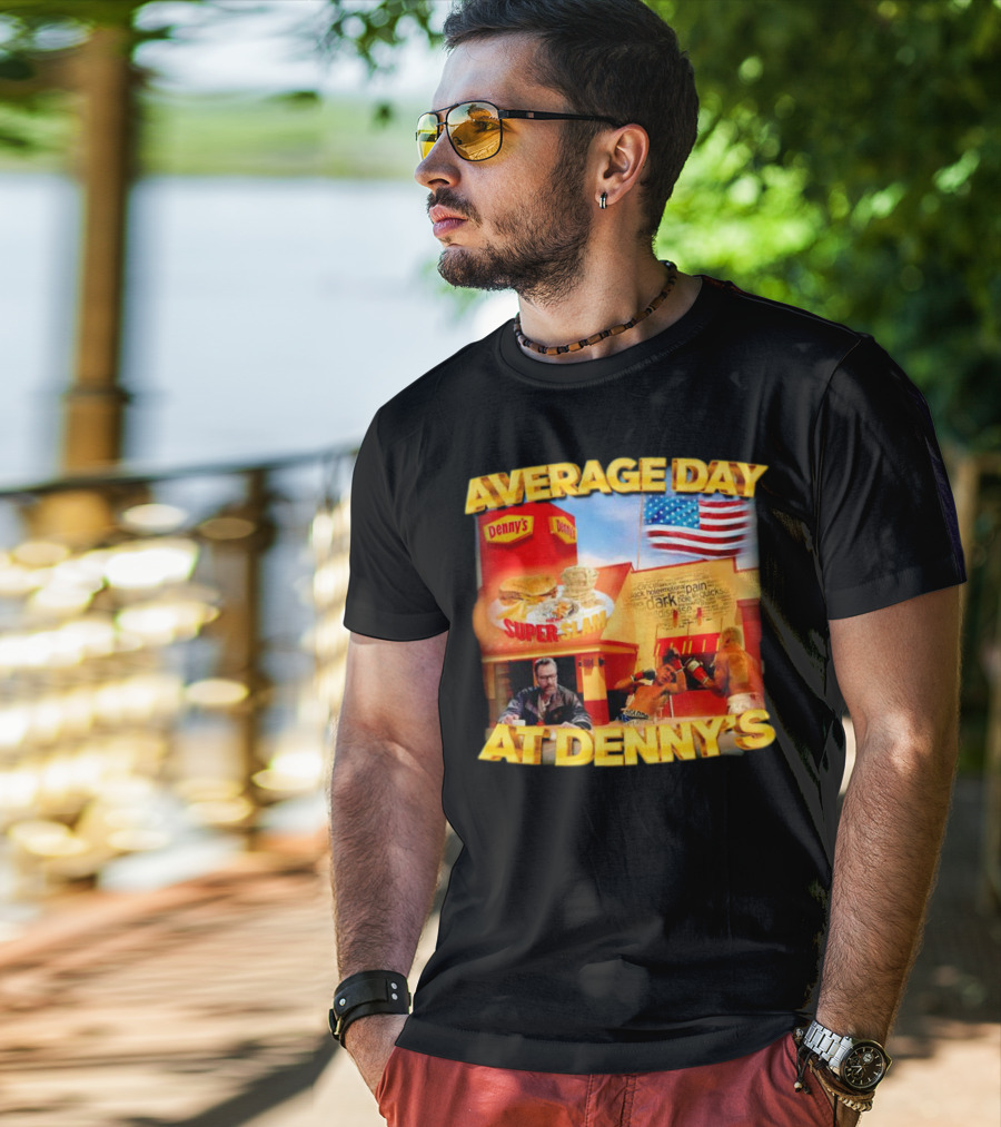 Average Day At Denny’s Super Slam Boxing American Flag T-Shirt