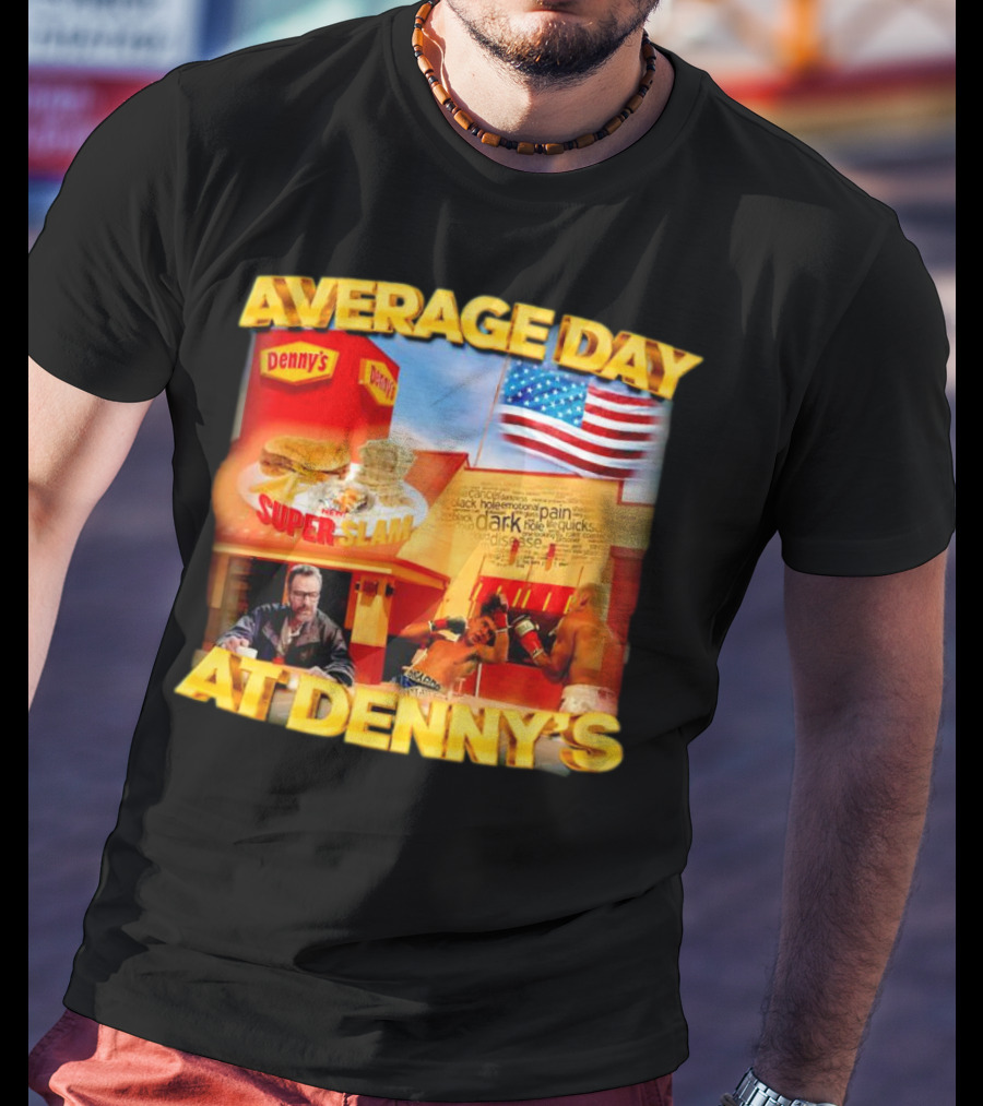 Average Day At Denny’s Super Slam Boxing American Flag T-Shirt