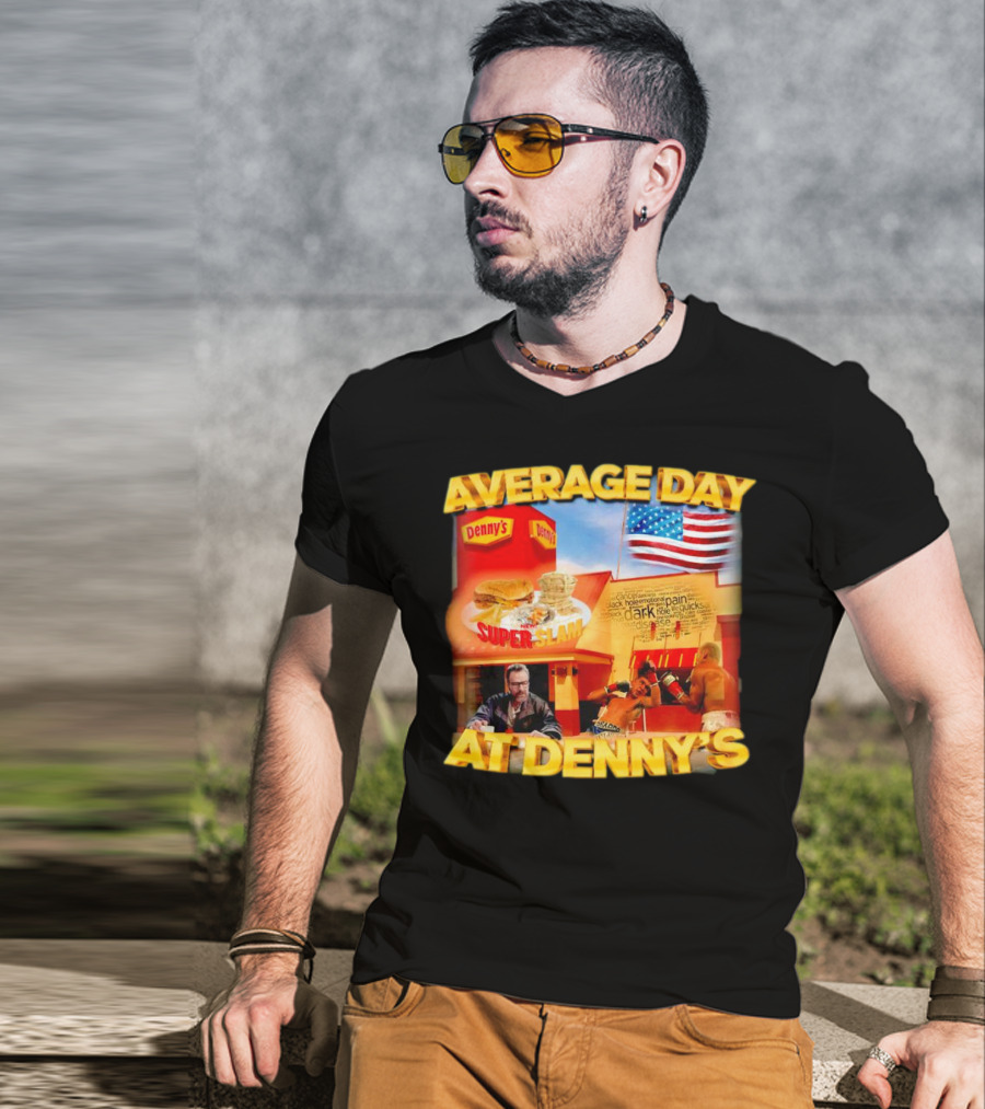 Average Day At Denny’s Super Slam Boxing American Flag T-Shirt