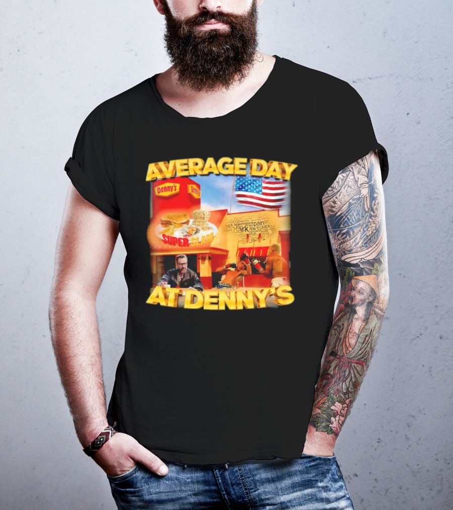 Average Day At Denny’s Super Slam Boxing American Flag T-Shirt