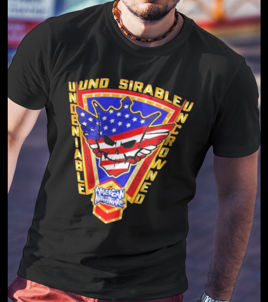 Undeniable Uncrowned American Nightmare Patriotic Skull And Wings T-Shirt