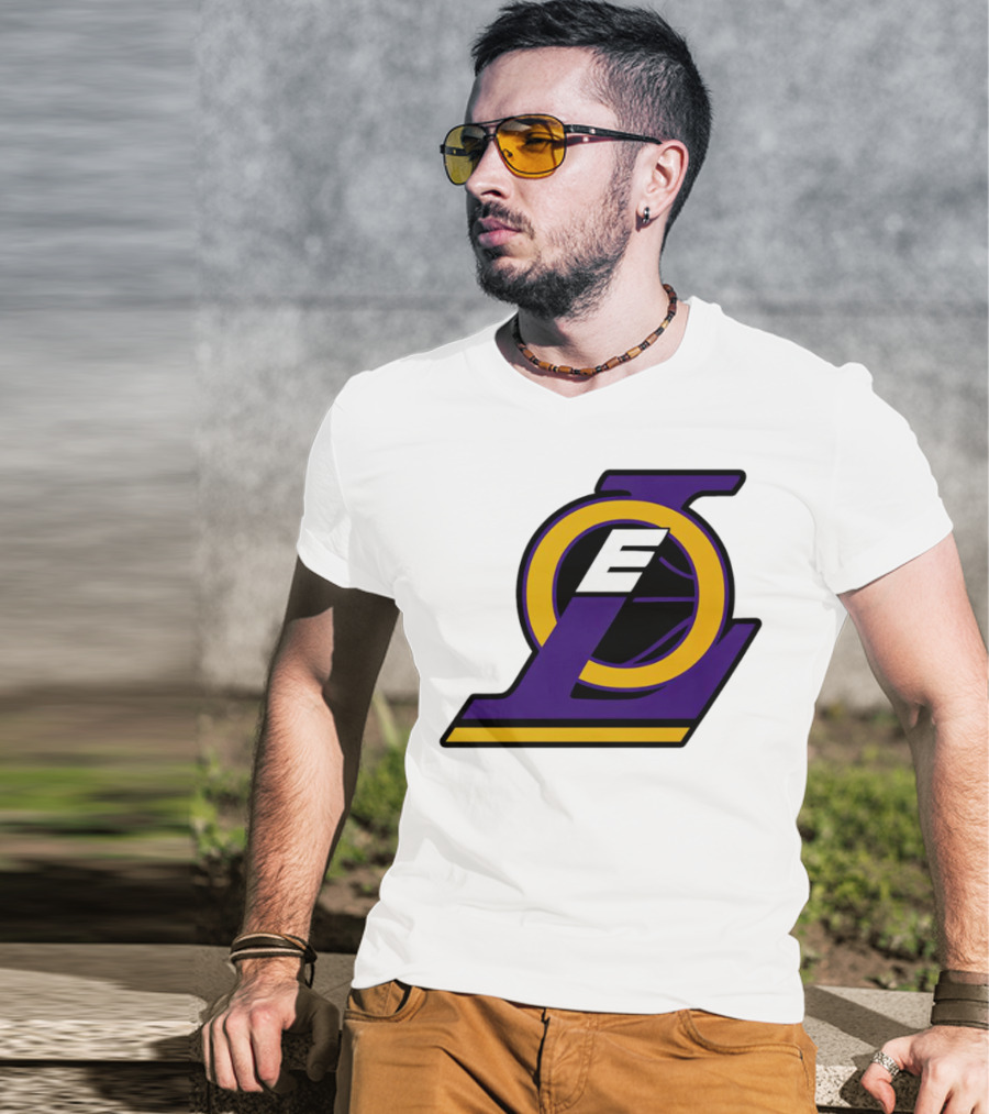 LOE Los Angeles Lakers Logo Basketball T-Shirt