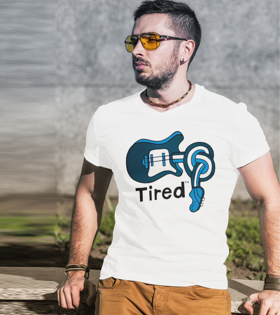 Tired Skateboards Guitar Spinal Twist T-Shirt