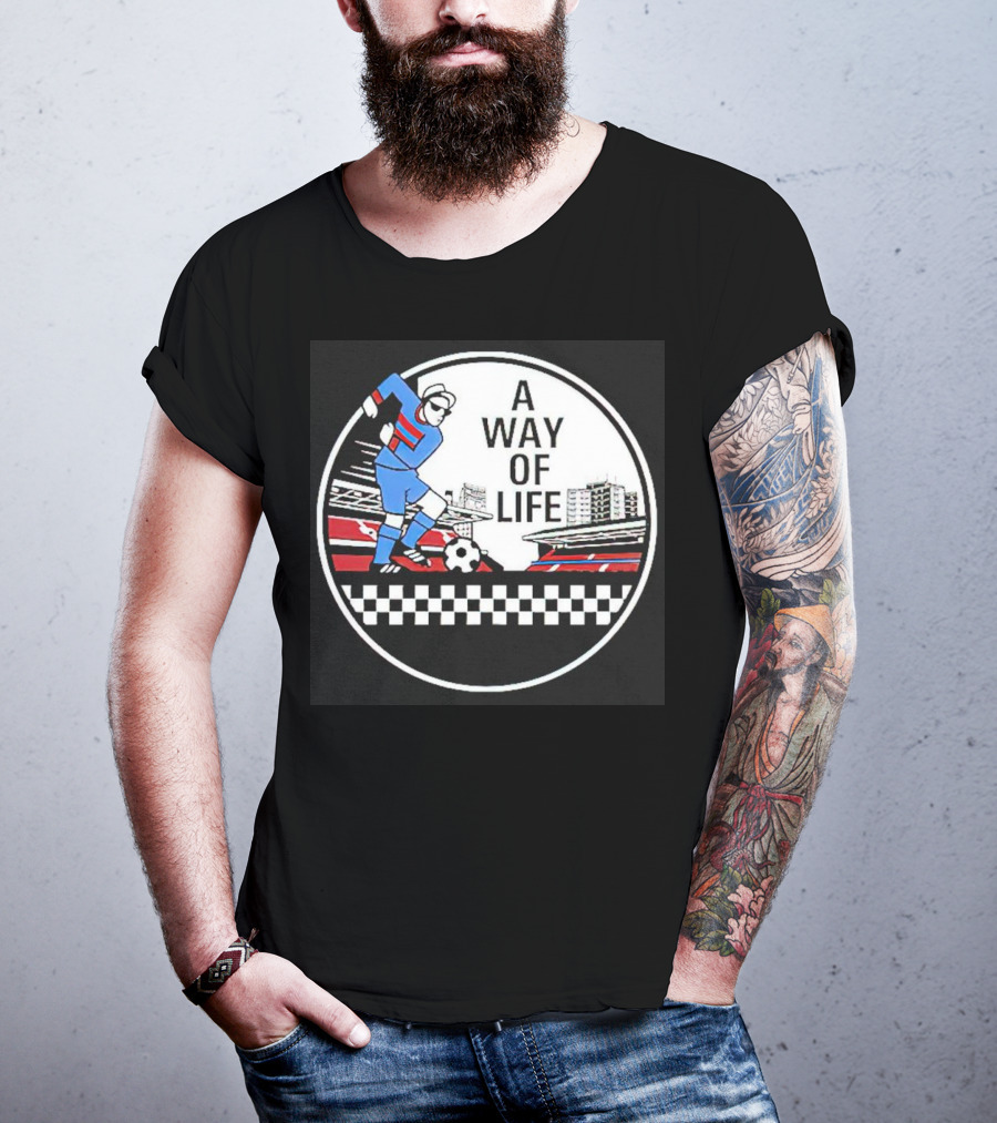 A Way Of Life Football Stadium Cityscape Soccer Player T-Shirt