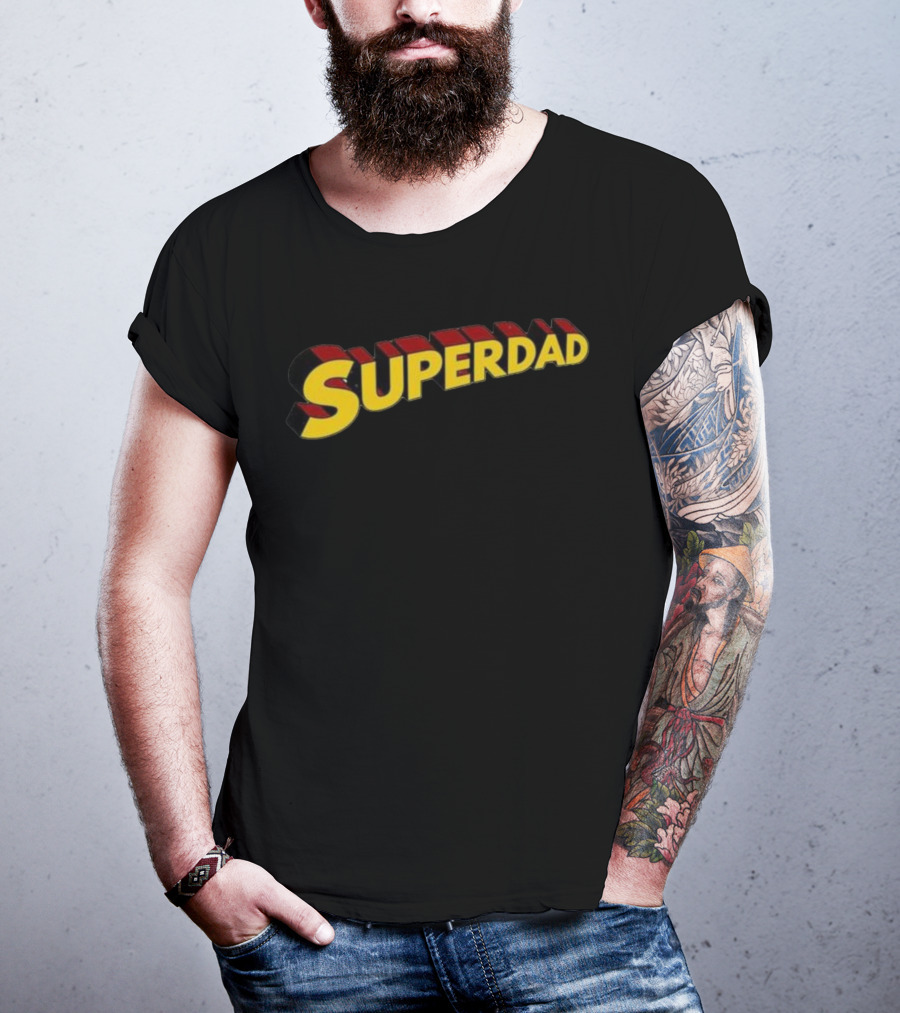 Superdad Father's Day Bold 3D Text Style Heroic T-Shirt