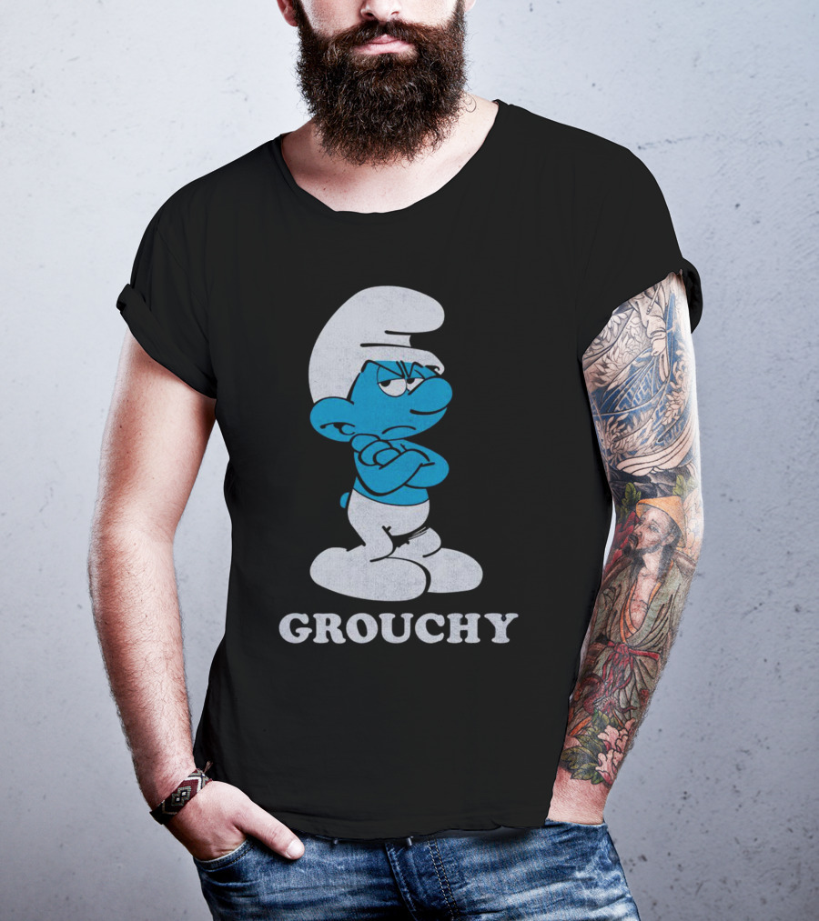 Grouchy Smurf Crossed Arms Stance T-Shirt