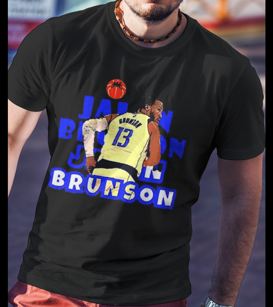 Jalen Brunson Basketball Highlight In Blue And White Jersey 13 T-Shirt