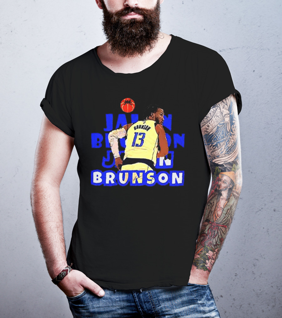 Jalen Brunson Basketball Highlight In Blue And White Jersey 13 T-Shirt