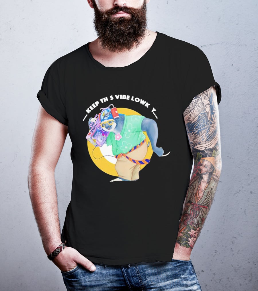 Sloth Keeping This Vibe Lowkey With Boombox And Sunglasses T-Shirt
