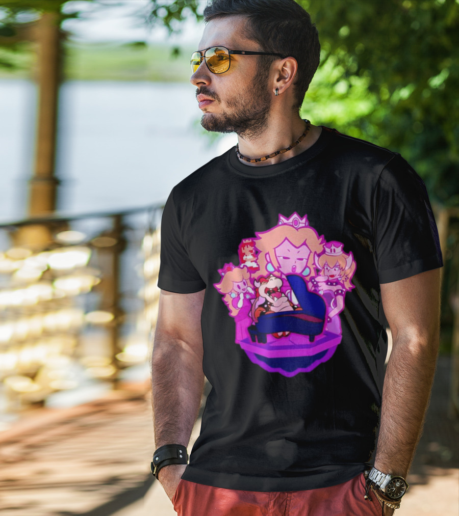 Peaches Super Mario Bros Bowser Piano Performance Oscars T-Shirt