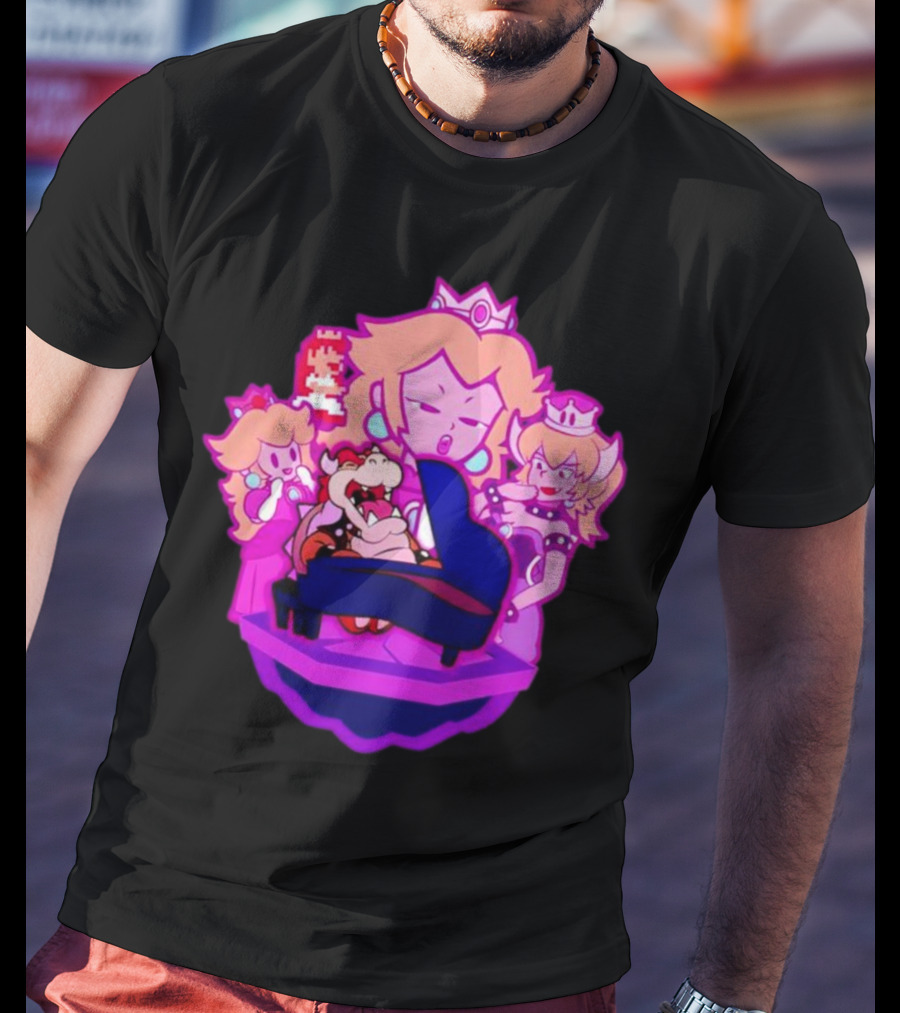 Peaches Super Mario Bros Bowser Piano Performance Oscars T-Shirt