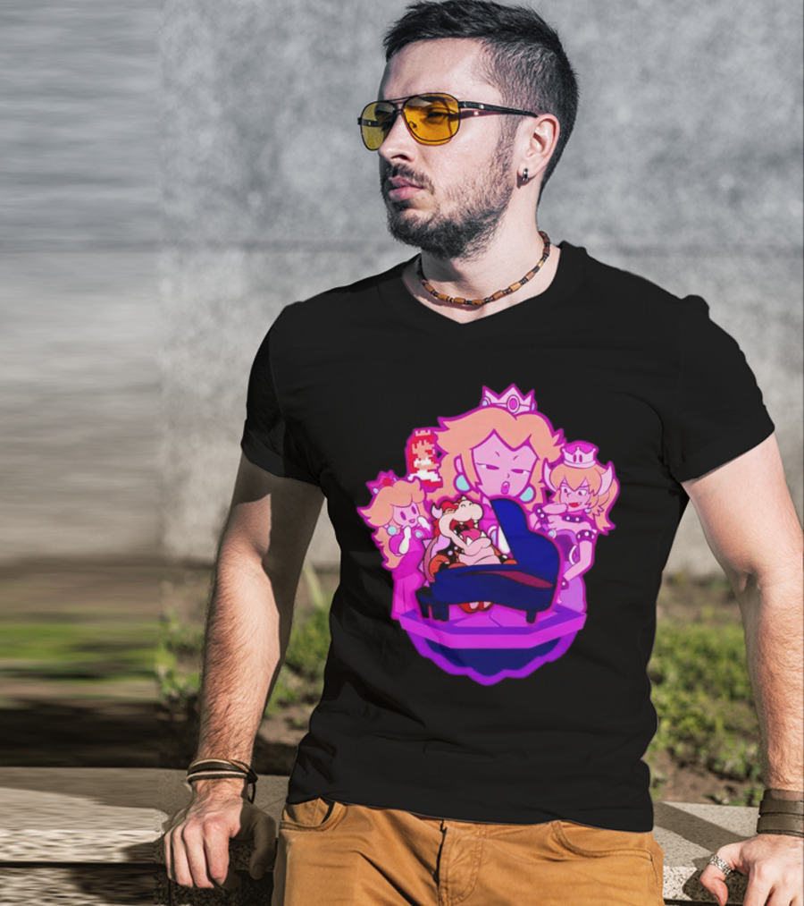Peaches Super Mario Bros Bowser Piano Performance Oscars T-Shirt