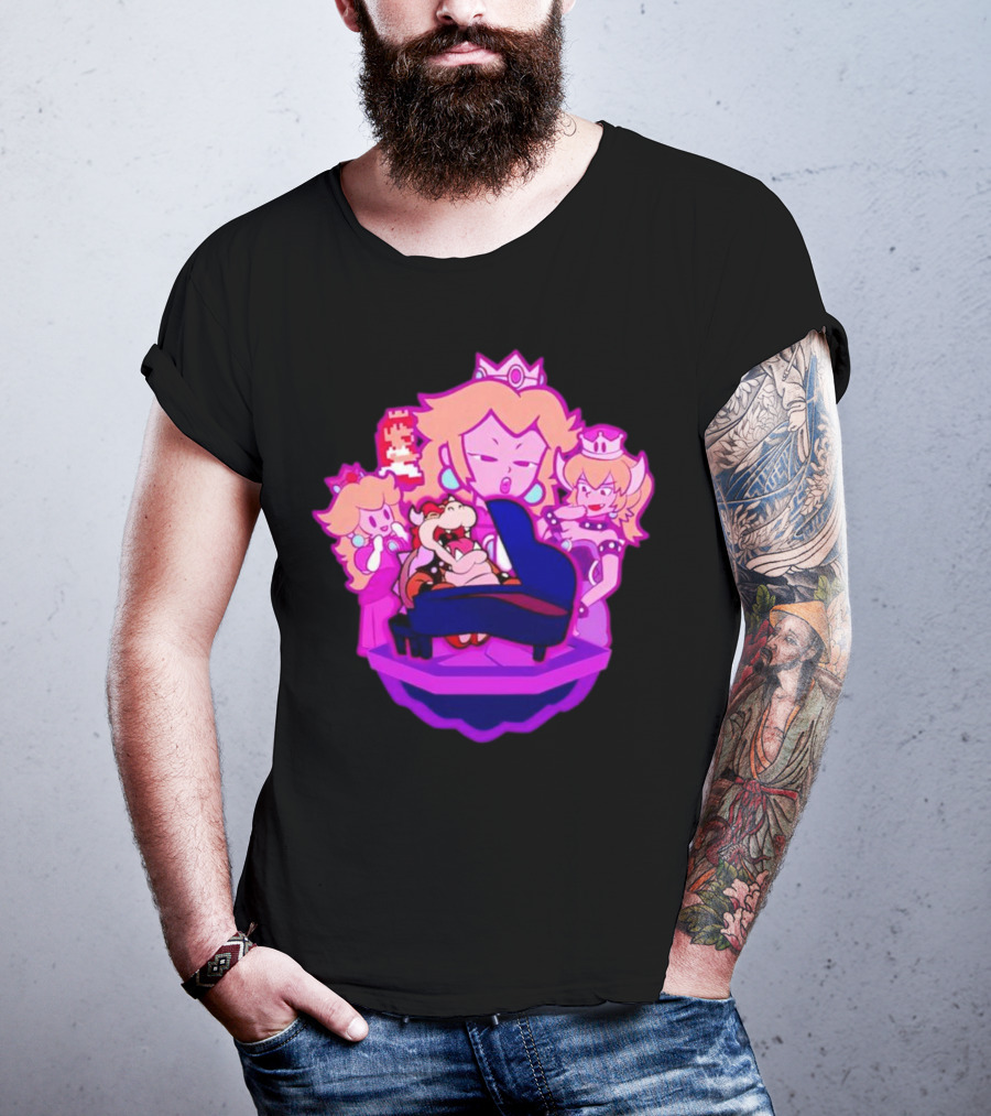 Peaches Super Mario Bros Bowser Piano Performance Oscars T-Shirt