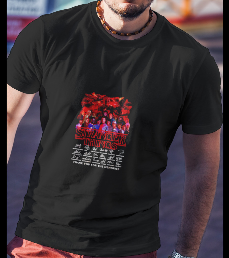 Stranger Things Cast Thank You For The Memories Signatures T-Shirt