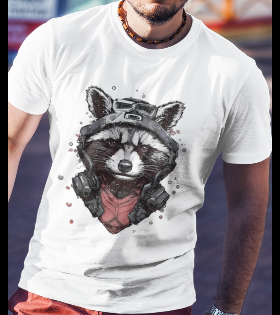 Rocket Raccoon Guardians Of The Galaxy Masked T-Shirt