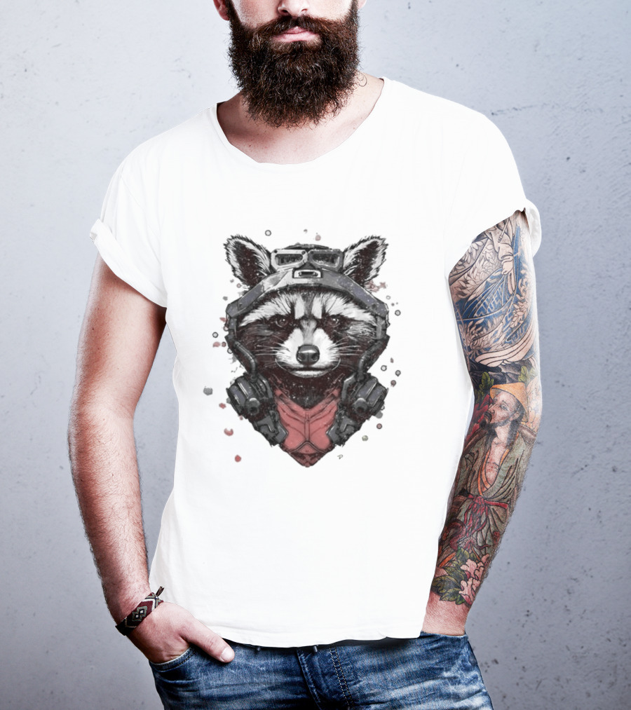 Rocket Raccoon Guardians Of The Galaxy Masked T-Shirt