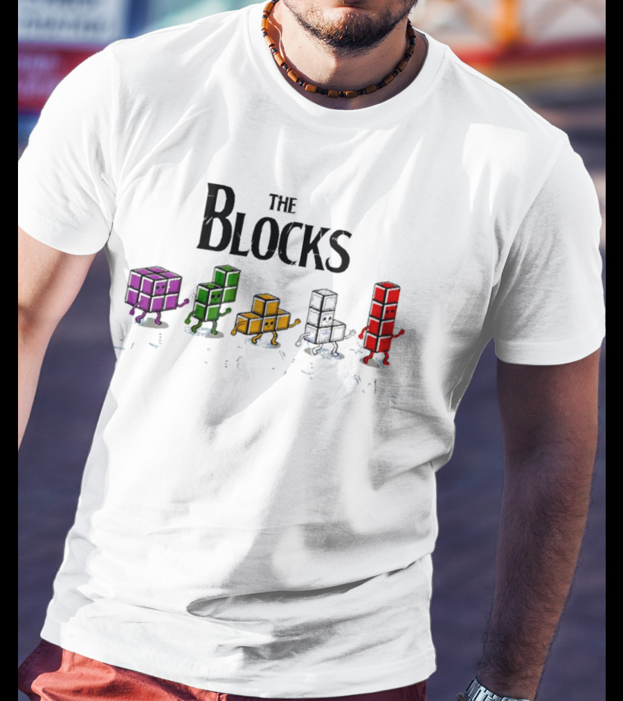 The Blocks Tetris Abbey Road T-Shirt